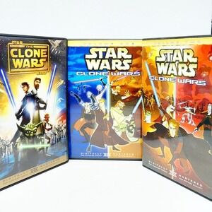 Star Wars Clone Wars 3 DVD Lot Clone Wars & Volume One & Two Great Condition